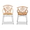 Baxton Studio Pro Modern Bohemian Natural Brown Rattan and Black Metal Dining Chair, PK2 209-2PC-12793 - alternate 7
